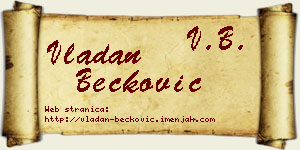 Vladan Bećković vizit kartica